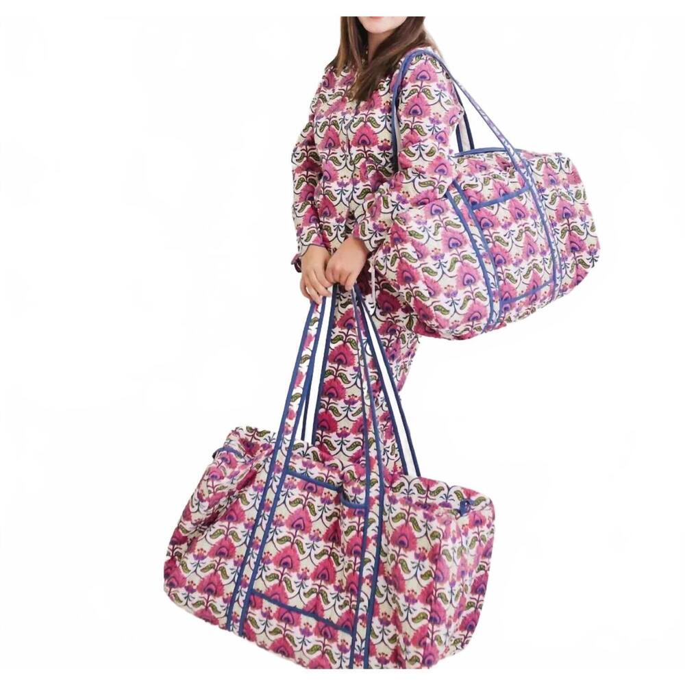 NEW HEART OF GRACE women's luxe xl quilted duffle bag in primrose
